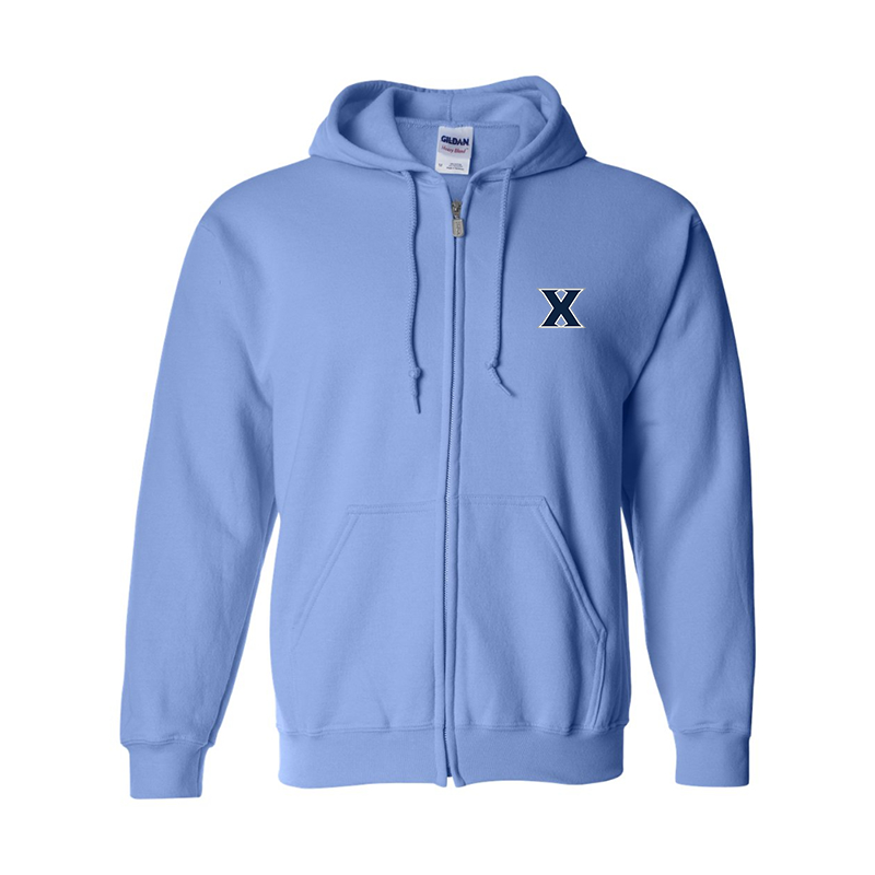 Men's Xavier Musketeers Gildan  Heavy Blend Full Zip Hooded Sweatshirt